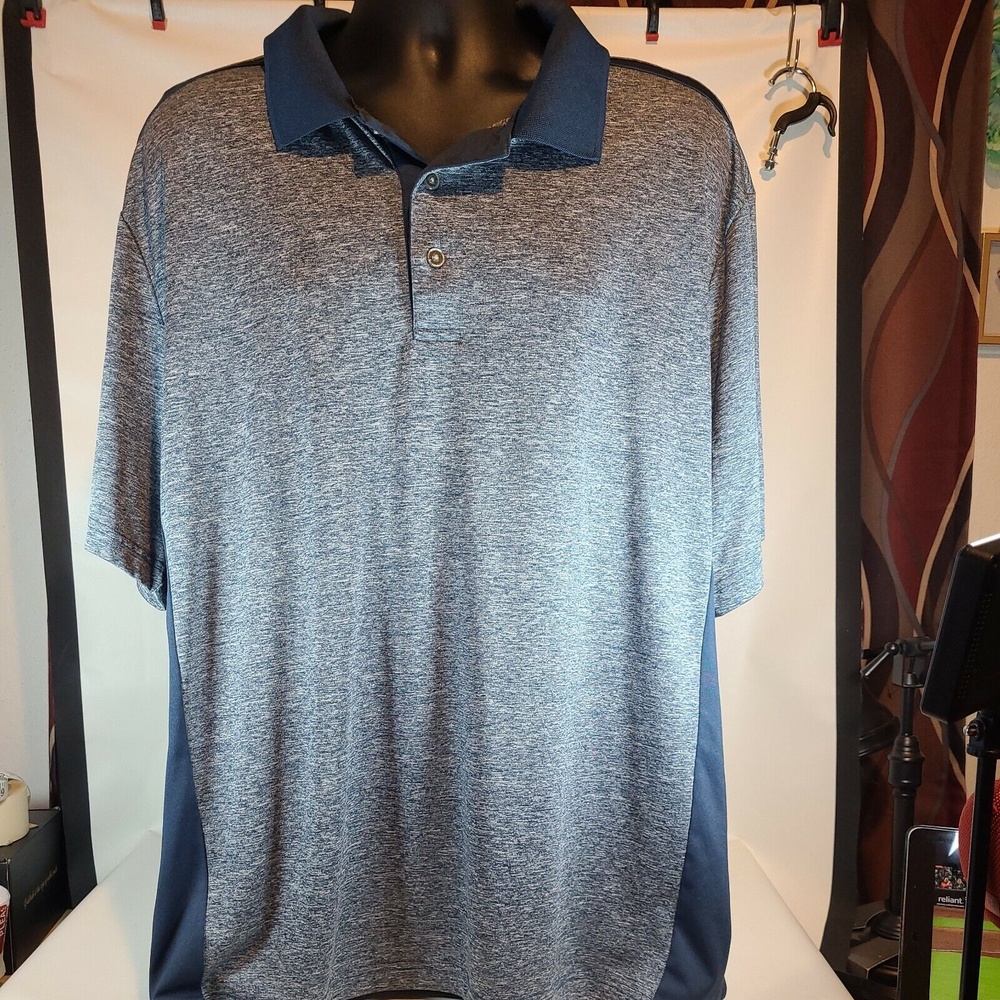 Grand Slam  Mens Polo Golf Shirt Size XXL Blue  Short Sleeve Casual Polyester